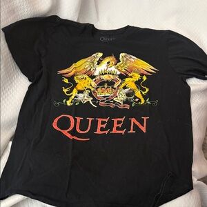 Queen Official Merch Black Tee with Colorful Graphic. Size M